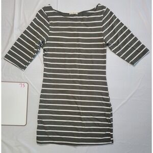 Womens Heart Hips green and white mini dress.  Striped.  Size Large.  3/4 sleeve